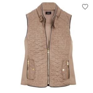Taupe Faux Suede Quilted Vest